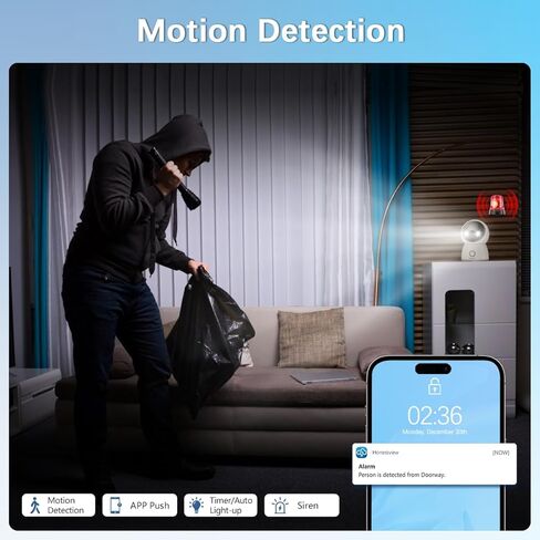WEILAILIFE 【ثنائي النطاق وصوت ثنائي الاتجاه】 كاميرا أمان لاسلكية منزلية 2K، كاميرات أمان ذكية بزاوية 360 درجة/إمالة للحيوانات الأليفة/الطفل مع موجه WiFi 2.4/5 جيجا هرتز، اكتشاف الإنسان، SD&Cloud in Kuwait