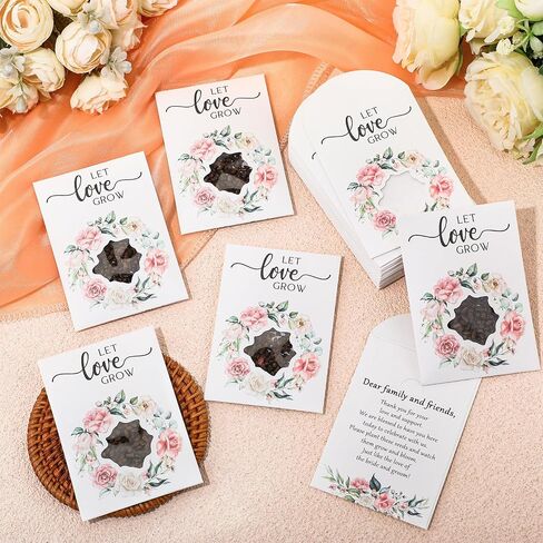 Fumete 25 Pcs Let Love Grow Seed Packets Wedding Favor for Guests Bulk Envelope Kraft Bag with Window Flower Resealable Seed Storage Packets for Wedding Party Favors Bridal Shower in Kuwait
