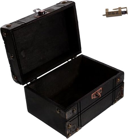Multipurpose Wooden Treasure Box Jewelry Storage for Pirate Game Party Scene Decor in Saudi Arabia