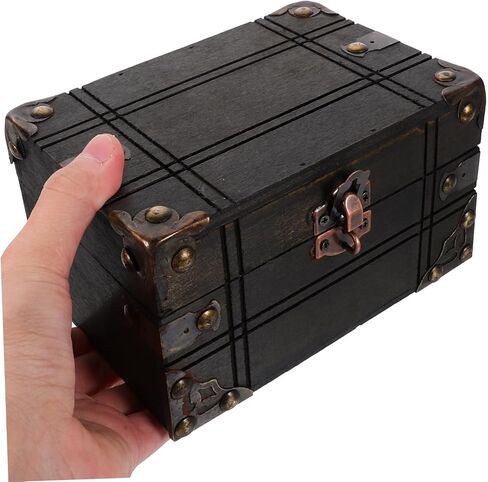 Multipurpose Wooden Treasure Box Jewelry Storage for Pirate Game Party Scene Decor in Saudi Arabia