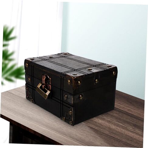 Multipurpose Wooden Treasure Box Jewelry Storage for Pirate Game Party Scene Decor in Saudi Arabia