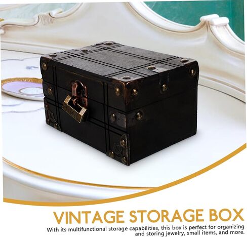 Multipurpose Wooden Treasure Box Jewelry Storage for Pirate Game Party Scene Decor in Saudi Arabia