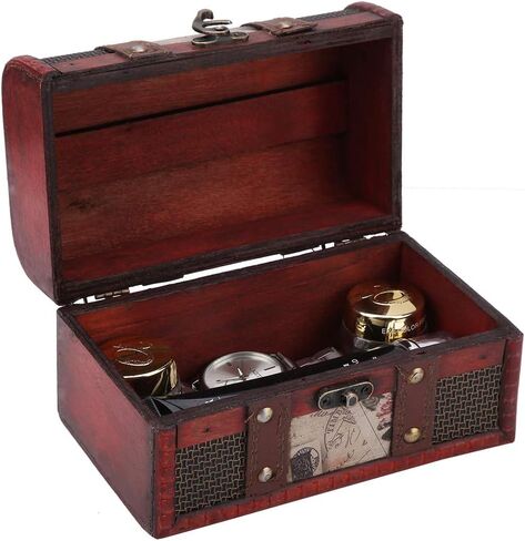 Wood Treasure Chest Stest European Store Wood Box Jewelry Case for Jewelry Case to Well Ring (طوابع البوق) in Saudi Arabia
