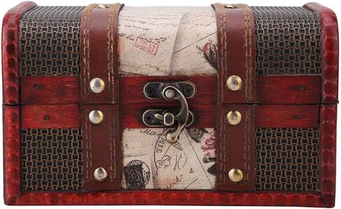 Wood Treasure Chest Stest European Store Wood Box Jewelry Case for Jewelry Case to Well Ring (طوابع البوق) in Saudi Arabia