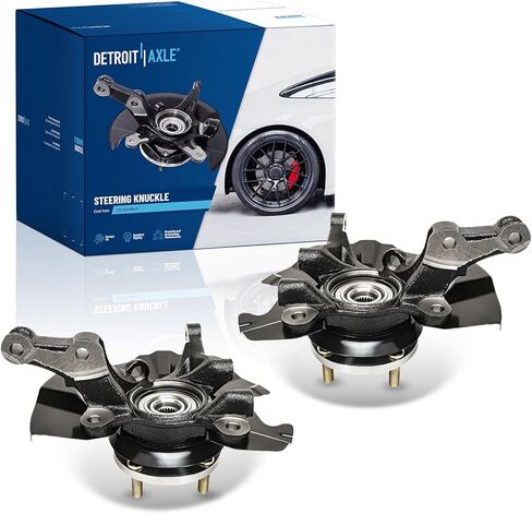 Detroit Axle - Front 2pc Steering Knuckles for 06-11 Hyundai Accent, 2 Steering Knuckles & Wheel Bearing Hubs Assembly 2006 2007 2008 2009 2010 2011 Replacement in Saudi Arabia
