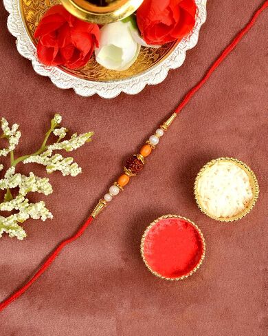 Rakhi/Rakhi من أجل الأخ/Rudraksha Rakhi/إرسال Rakhi إلى الولايات المتحدة الأمريكية/Rakhi لأخ مع مجموعة الهدايا/Rakhi سوار/Rakhi للأخ و Bhabhi/Rakhi مجموعة in Kuwait