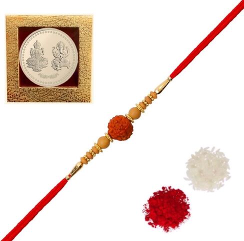 Rakhi/Rakhi من أجل الأخ/Rudraksha Rakhi/إرسال Rakhi إلى الولايات المتحدة الأمريكية/Rakhi لأخ مع مجموعة الهدايا/Rakhi سوار/Rakhi للأخ و Bhabhi/Rakhi مجموعة in Kuwait