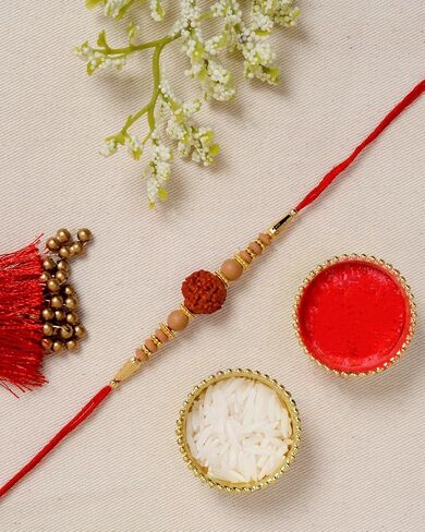 Rakhi/Rakhi من أجل الأخ/Rudraksha Rakhi/إرسال Rakhi إلى الولايات المتحدة الأمريكية/Rakhi لأخ مع مجموعة الهدايا/Rakhi سوار/Rakhi للأخ و Bhabhi/Rakhi مجموعة in Kuwait