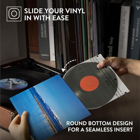 Big Fudge Vinyl Record Sleeves Inner - Vinyl Sleeves - Clear 3-Layer Album Covers with Anti-Static Rice Paper - Acid Free Protective Outer Cover for 7" Records - White, 50 Pack in Kuwait