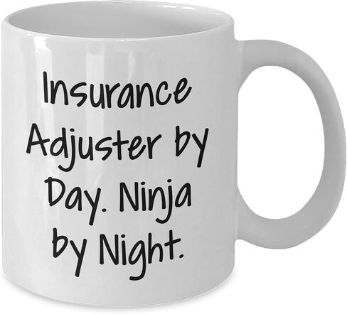 Insurance Adjuster By Day, Ninja By Night, White Coffee Mug - Valentine's Unique Gifts from Friends for Insurance Adjusters in Saudi Arabia
