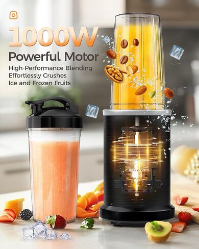 iCucina 1500w Blender for Kitchen with Pre-set Blending Programs, 64oz Heavy Duty Profession-grade Blender for Smoothies, Soups, Dips, Nut Butters, BPA-Free Tritan Jar in Saudi Arabia
