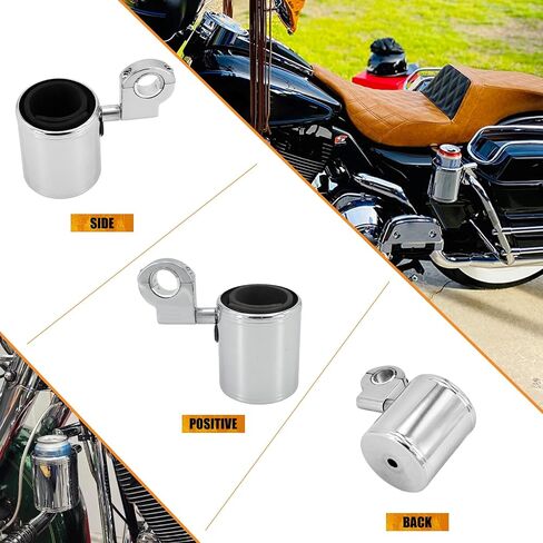 Motorcycle Handlebar Cup Holder Adjustable Fit for Harley Touring Electra Road Glide Sportster Dyna Softail Universal for 7/8" 1'' 1.25'' Handlebar (Chrome) in Saudi Arabia