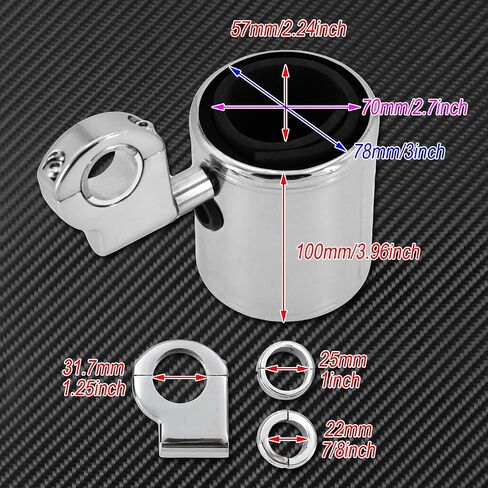 Motorcycle Handlebar Cup Holder Adjustable Fit for Harley Touring Electra Road Glide Sportster Dyna Softail Universal for 7/8" 1'' 1.25'' Handlebar (Chrome) in Saudi Arabia