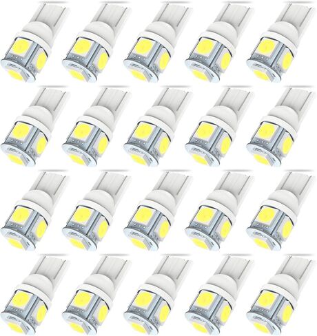 CCIYU 194 LED LED T10 168 5050SMD BULB Super Bright: 6000K White Wedge 2825 Presection Bulb for Interior Dome Map Light Light Light Light Ewive Light ، 20 popack in Kuwait