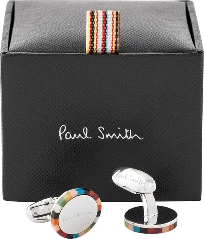 PS Paul Paul Smith Men's Circle 'Signature Stripe' Cufflinks ، Multicolor ، حجم واحد in Saudi Arabia