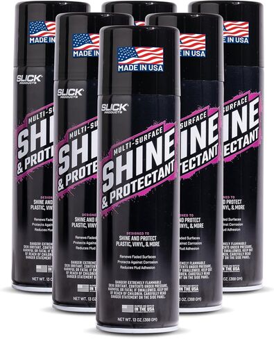 Slick Products Shine & Protectant Spray 17.35 FL OZ. - High Gloss Clear Coating Renew Vinyl, Plastic, Rubber, Trim, Tire, Car, Truck, Motorcycle, Dirt Bike (2-Pack) in Saudi Arabia