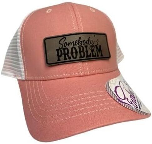 مشكلة شخص ما وشخص قبعات سائق شاحنة عتيقة (2 عبوة) | قبعات البيسبول Snapback Premium للرجال والنساء ، قبعة ذيل الحصان مشكلة شخص ما (Heather Gray/Snow Leopard) in Saudi Arabia