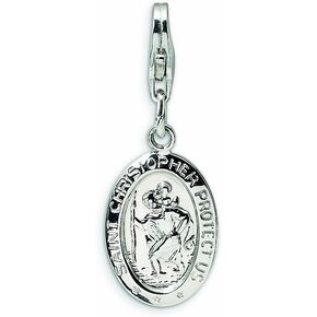 Amore Lavita Sterling Silver Saint Medal Medal Clasp Clasp Charm in Saudi Arabia