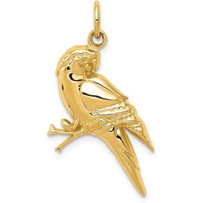 Solid 14K Yellow Gold Parrot Charm (0.67 x 1.14 Inches) in Saudi Arabia