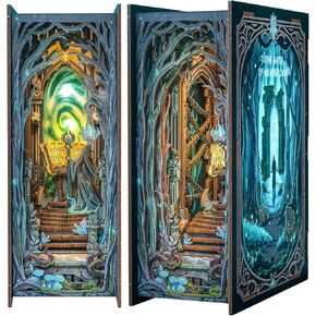 Cutefun Book Nook Kit, DIY Miniature House Kit for Adults, 3D Wooden Puzzle Mini House Building Kit with LED, Dollhouse Kit Bookshelf Insert Decor Creative Gifts for Teens (Champs-Élysées Florist) in Kuwait