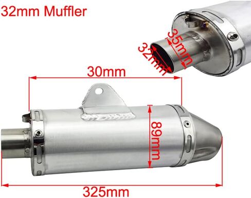 32mm Exhaust T4 Muffler For 150cc 160cc Pit Dirt Bike Mini Motocross Taotao DBX1 X-pro140 in Saudi Arabia