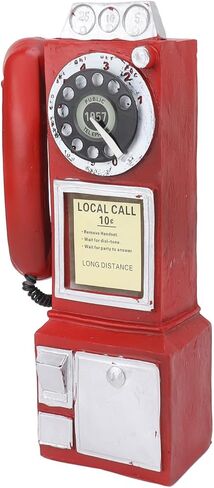 Decorative Phone Model Fashionable Classic Vintage Exquisite Telephone Model Decoration for Bar Red Professional Accessories for Use (Red) in Saudi Arabia