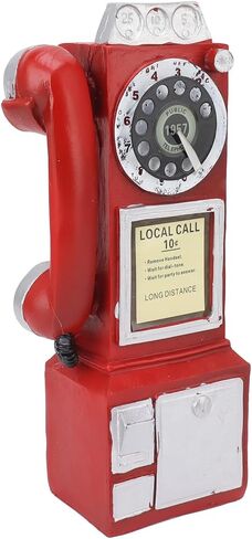 Decorative Phone Model Fashionable Classic Vintage Exquisite Telephone Model Decoration for Bar Red Professional Accessories for Use (Red) in Saudi Arabia