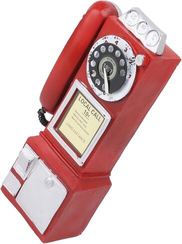 Decorative Phone Model Fashionable Classic Vintage Exquisite Telephone Model Decoration for Bar Red Professional Accessories for Use (Red) in Saudi Arabia