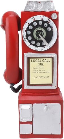 Decorative Phone Model Fashionable Classic Vintage Exquisite Telephone Model Decoration for Bar Red Professional Accessories for Use (Red) in Saudi Arabia