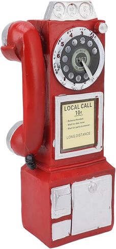 Decorative Phone Model Fashionable Classic Vintage Exquisite Telephone Model Decoration for Bar Red Professional Accessories for Use (Red) in Saudi Arabia