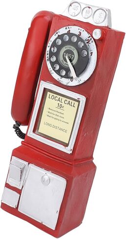 Decorative Phone Model Fashionable Classic Vintage Exquisite Telephone Model Decoration for Bar Red Professional Accessories for Use (Red) in Saudi Arabia