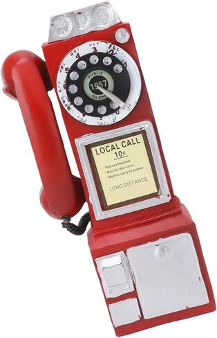 Decorative Phone Model Fashionable Classic Vintage Exquisite Telephone Model Decoration for Bar Red Professional Accessories for Use (Red) in Saudi Arabia
