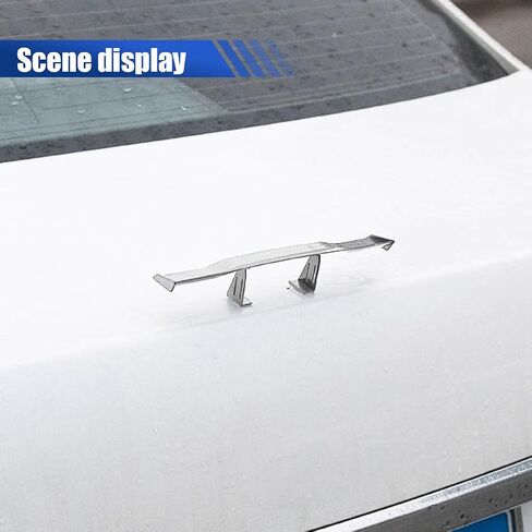 3pcs Car Mini Spoiler Wing ، 6.7 بوصة من الألياف الكربونية الملمس الأليفة ذيل الخلفية بدون ثقب ، وملحقات الديكور الخارجي للسيارة الباردة للرجال (أسود) in Saudi Arabia
