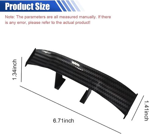 3PCS Car Mini Spoiler Wing, 6.7 Inch Carbon Fiber Texture Auto Rear Tail Wing Without Perforation, Universal Cool Car Exterior Decoration Accessories for Men Women (Black) in Saudi Arabia