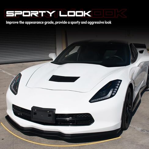 مفسد ذقن الشفاه الأمامي المصد الأمامي ، متوافق مع 2014-2019 شيفروليه كورفيت C7 Stingray/Z51/Z06/Grand Sport (لا يناسب ZR1) ، STATGE 2 PU الأمامي السفلي. in Kuwait