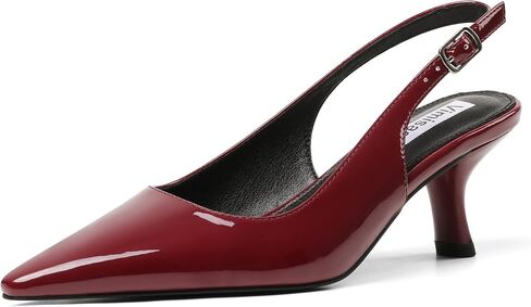 VIMISAOI Women's Slingback Kitten Heels Closed Pointed Toe Low Kitten Heel for Women Pumps with Buckle Wedding Party Dress Pumps Shoes in Kuwait