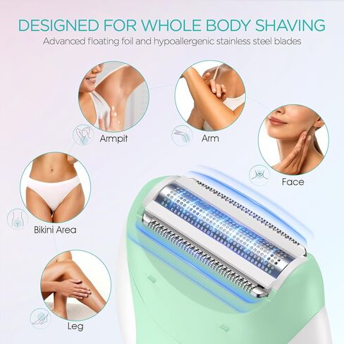 Epilator for Women-Cordless Epilators Hair Removal for Women, 4-in-1 Electric Razor Hair Remover, 2 Speeds & 21 Tweezers for Face Legs Arms Armpit Bikini, Pink HR310 in Kuwait