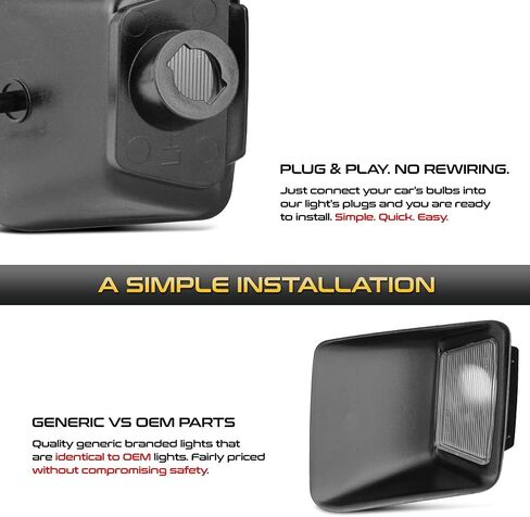 VIPMOTOZ Black Pozel لوحة ترخيص Light Leat Pumper Tag Lamp Assembly بديل لعام 2004-2012 تشيفي كولورادو GMC Canyon Pickup ، مجموعة من قطعتين in Saudi Arabia