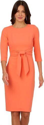 Adrianna Papell Women's Cont Crepe Tie Tie Gheath ، Orange Coral in Saudi Arabia