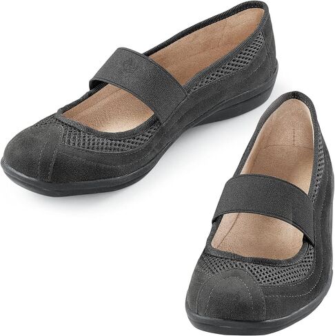 Collections Etc Slip-On Microsuede Mary Jane Shoes in Saudi Arabia