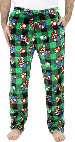 Nintendo Mens Mario Pajamas ، لعبة فيديو Pajama Pants ، Mario Kart Pajamas للبالغين ، سروال ماريو بروس بيجاما ، S-XL in Saudi Arabia