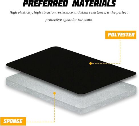 Car Seat Covers for Front Seat, Polyester Breathable Washable Elastic, Vehicle Seats Protector with Removable Headrest, Universal for Most Vans, Trucks, SUVs (Black) in Saudi Arabia