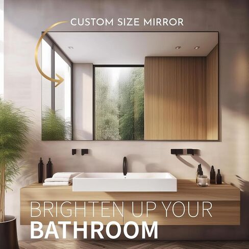 Custom Mirror Cut to Size - 1/4", 3/16", 1/8" Thickness -Smooth Edge or Seamed, Gym Mirrors, Vanity Mirror, Clear Reflective Surfaces - Custom Wall Mirrors in Saudi Arabia