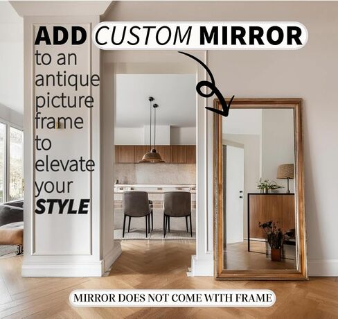 Custom Mirror Cut to Size - 1/4", 3/16", 1/8" Thickness -Smooth Edge or Seamed, Gym Mirrors, Vanity Mirror, Clear Reflective Surfaces - Custom Wall Mirrors in Saudi Arabia