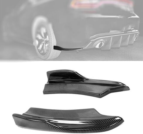 Rear Bumper Lip Side Apron Spat Valance Compatible with Dodge Charger 2015-2021 SRT Not Widebody V2 Style 1 Pair (Carbon Fiber Style) in Saudi Arabia