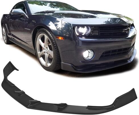 متوافق مع/استبدال الشفاه الأمامية ، STL Style PU Front Lip Spoilder Black ، Fits 2010 2011 2012 2013 Chevorlet Camaro V6 LT LS 1LT فقط in Saudi Arabia