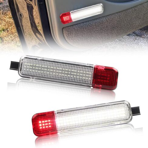 LED Interior Door Light Door Panel Courtesy Light for Chevy GMC Silverado/Sierra C/K 1500 2500 3500 Yukon Tahoe Cadi-llac Escalade Avalanche Hum-mer H2 Suburban Red White Warning Light, 2 PCS in Saudi Arabia