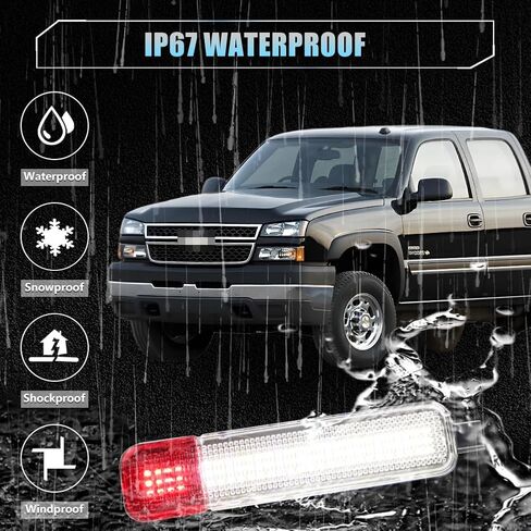 LED Interior Door Light Door Panel Courtesy Light for Chevy GMC Silverado/Sierra C/K 1500 2500 3500 Yukon Tahoe Cadi-llac Escalade Avalanche Hum-mer H2 Suburban Red White Warning Light, 2 PCS in Saudi Arabia