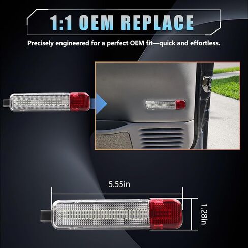 LED Interior Door Light Door Panel Courtesy Light for Chevy GMC Silverado/Sierra C/K 1500 2500 3500 Yukon Tahoe Cadi-llac Escalade Avalanche Hum-mer H2 Suburban Red White Warning Light, 2 PCS in Saudi Arabia