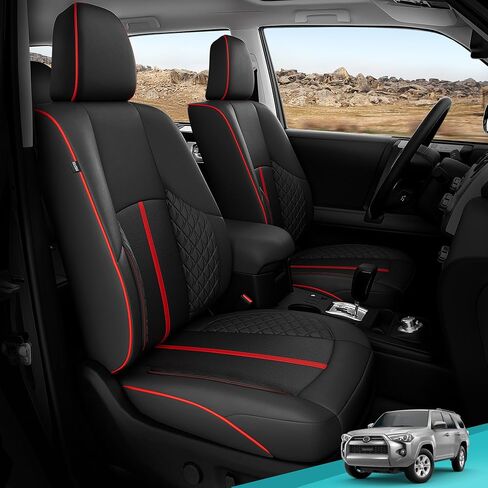 لأغطية مقاعد Toyota 4Runner 2011 2012 2013 2014 2015 2017 2017 2018 2019 2020 2021 2022 2023 2024 ، أغطية مقعد السيارة المخصصة للمجموعة الكاملة ، جلود فو ، من أجل طراز 5 مقاعد - أسود - أسود - أسود. in Saudi Arabia